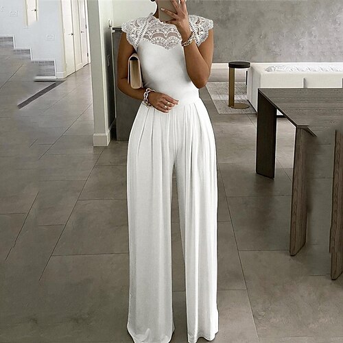 Per donna Tuta Con ricami Pizzo Tinta unica Girocollo Elegante Da sera Graduazione Dritto Standard Manica corta Ad aletta Bianco S M L Autunno
Per donna Tuta Con ricami Pizzo Tinta unica Girocollo Elegante Da sera Graduazione Dritto Standard Manica corta Ad aletta Bianco S M L Autunno
