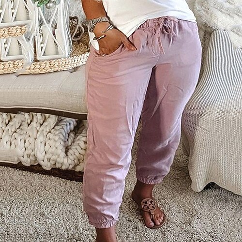 Women's Plus Size Chinos Bloomers Drawstring Pocket Solid Color Casual Casual Daily Natural Full Length Fall Winter White Black Gray L XL XXL 3XL / Cotton Blend 
Women's Plus Size Chinos Bloomers Drawstring Pocket Solid Color Casual Casual Daily Natural Full Length Fall Winter White Black Gray L XL XXL 3XL / Cotton Blend