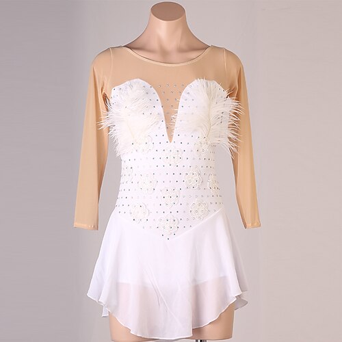 Figure Skating Dress Feathers / Fur Crystals / Rhinestones Women's Girls' Training Performance 3/4 Length Sleeve High Mesh Spandex
Figure Skating Dress Feathers / Fur Crystals / Rhinestones Women's Girls' Training Performance 3/4 Length Sleeve High Mesh Spandex