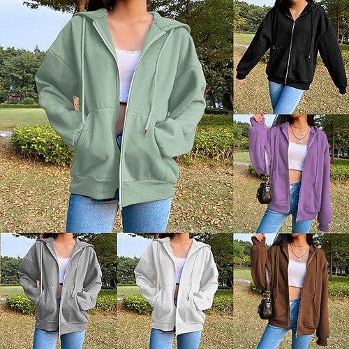 Women's Hoodie Patchwork Solid / Plain Color Sports Classic Hooded Regular Spring & Fall Green Black Blue Purple Dark Coffee
Women's Hoodie Patchwork Solid / Plain Color Sports Classic Hooded Regular Spring & Fall Green Black Blue Purple Dark Coffee
