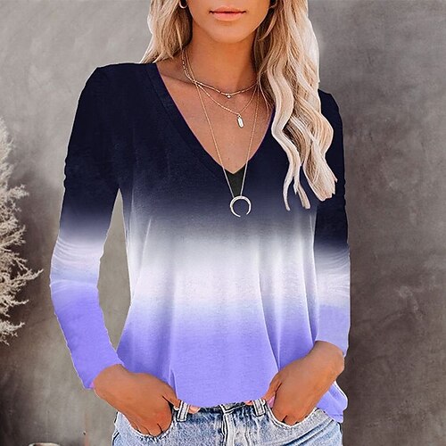 Chemise Chemisier Femme Rose Claire Bleu Violet Dégradé de Couleur Imprimer manche longue du quotidien Fin de semaine Vêtement de rue Col V Normal Coton Standard L
Chemise Chemisier Femme Rose Claire Bleu Violet Dégradé de Couleur Imprimer manche longue du quotidien Fin de semaine Vêtement de rue Col V Normal Coton Standard L