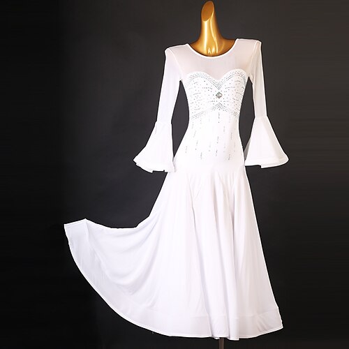 Ballroom Dance Dress Crystals / Rhinestones Women's Training Long Sleeve High Chinlon Chiffon Tulle
Ballroom Dance Dress Crystals / Rhinestones Women's Training Long Sleeve High Chinlon Chiffon Tulle