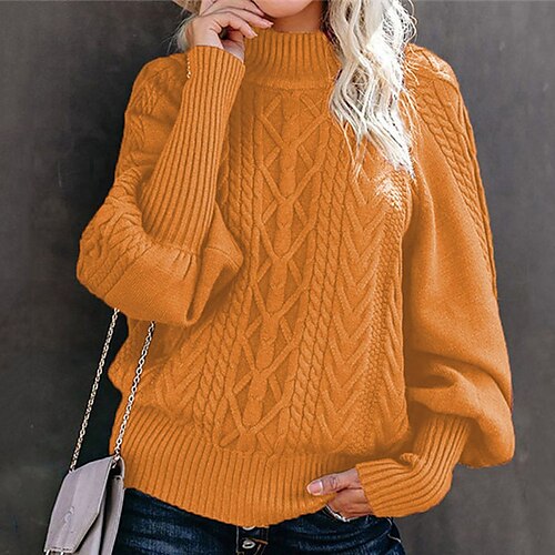 Women's Pullover Sweater jumper Jumper Cable Chunky Knit Knitted Solid Color Crew Neck Stylish Casual Home Daily Drop Shoulder Winter Fall Blue Purple S M L / Long Sleeve / Regular Fit / Going out
Women's Pullover Sweater jumper Jumper Cable Chunky Knit Knitted Solid Color Crew Neck Stylish Casual Home Daily Drop Shoulder Winter Fall Blue Purple S M L / Long Sleeve / Regular Fit / Going out