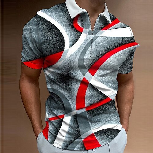 Men's Golf Shirt Geometry Collar Street Casual Zipper Print Short Sleeve Tops Sportswear Casual Fashion Streetwear Gray / Summer
Men's Golf Shirt Geometry Collar Street Casual Zipper Print Short Sleeve Tops Sportswear Casual Fashion Streetwear Gray / Summer