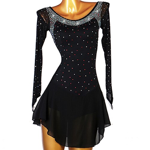 Figure Skating Dress Women's Girls' Ice Skating Dress Outfits Black Criss Cross Patchwork Mesh Spandex High Elasticity Training Practice Professional Skating Wear Handmade Classic Crystal / Rhinestone
Figure Skating Dress Women's Girls' Ice Skating Dress Outfits Black Criss Cross Patchwork Mesh Spandex High Elasticity Training Practice Professional Skating Wear Handmade Classic Crystal / Rhinestone