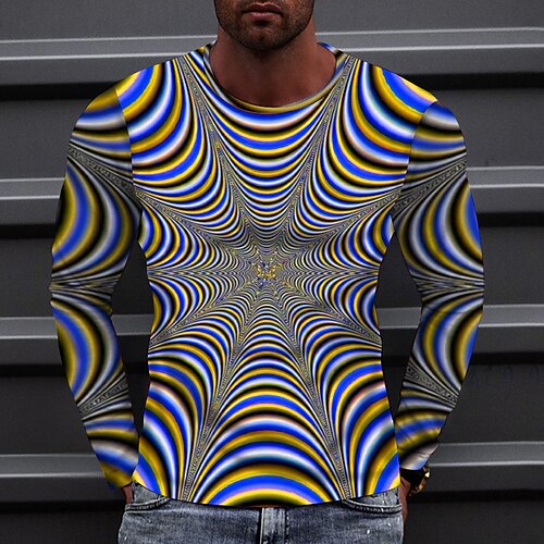 Men's T shirt Tee Optical Illusion Crew Neck Green Yellow Red White Black 3D Print Outdoor Street Long Sleeve Print Clothing Apparel Sports Fashion Sportswear Casual
Men's T shirt Tee Optical Illusion Crew Neck Green Yellow Red White Black 3D Print Outdoor Street Long Sleeve Print Clothing Apparel Sports Fashion Sportswear Casual