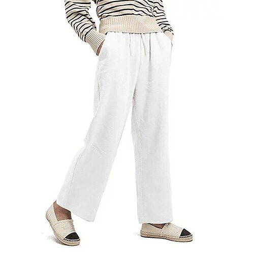 Women's Plus Size Wide Leg Chinos Drawstring Pocket Solid Color Casual Casual Daily Natural Full Length Fall Winter White Black Blue L XL XXL 4XL 5XL / Cotton
Women's Plus Size Wide Leg Chinos Drawstring Pocket Solid Color Casual Casual Daily Natural Full Length Fall Winter White Black Blue L XL XXL 4XL 5XL / Cotton