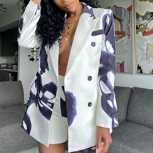 Women's Suits Outdoor Street Going out Spring Fall Regular Coat Regular Fit Breathable Streetwear Casual Jacket Long Sleeve Floral Pocket White
Women's Suits Outdoor Street Going out Spring Fall Regular Coat Regular Fit Breathable Streetwear Casual Jacket Long Sleeve Floral Pocket White