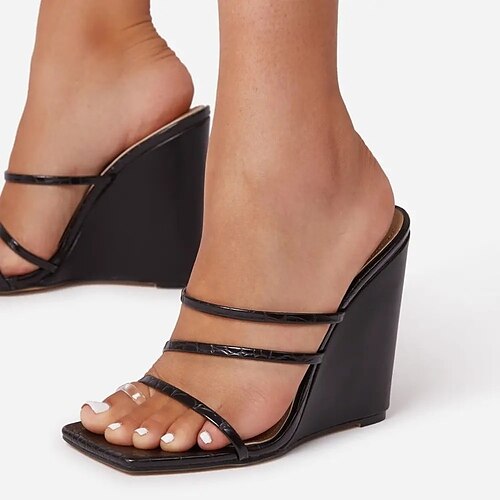 Dame Sandaler Wedge-sandaler Kraftige Hæle Kile Hæl Rund Tå PU Hjemmesko Sort Hvid Orange
Dame Sandaler Wedge-sandaler Kraftige Hæle Kile Hæl Rund Tå PU Hjemmesko Sort Hvid Orange