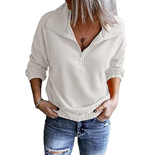 women fashion lightweight zipper long sleeve plain casual ladies sweatshirts pullovers shirts tops white
women fashion lightweight zipper long sleeve plain casual ladies sweatshirts pullovers shirts tops white