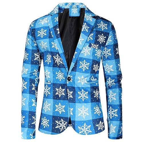 Men's Christmas Ugly Blazer Regular Standard Fit Snowflake Single Breasted One-button Sky Blue 2022
Men's Christmas Ugly Blazer Regular Standard Fit Snowflake Single Breasted One-button Sky Blue 2022
