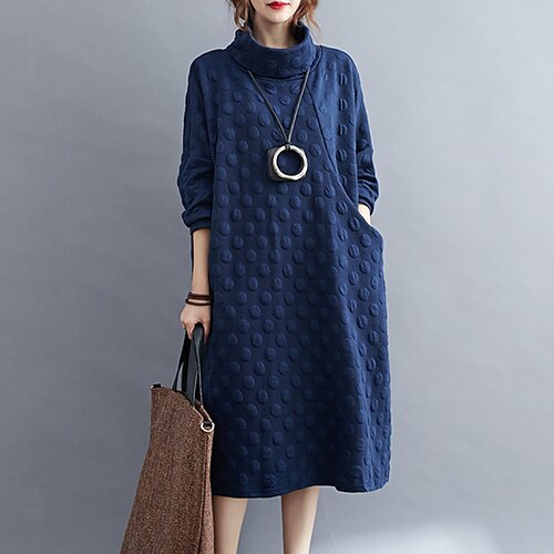 Mulheres Vestido Suéte Vestido de turno Vestido midi Preto Azul Marinha Cinza Claro Manga Longa Côr Sólida Bolsos Outono Inverno Gola Alta Casual Roupa de inverno Vestido de outono 2023 L XL
Mulheres Vestido Suéte Vestido de turno Vestido midi Preto Azul Marinha Cinza Claro Manga Longa Côr Sólida Bolsos Outono Inverno Gola Alta Casual Roupa de inverno Vestido de outono 2023 L XL