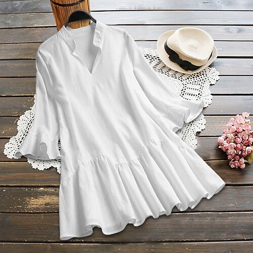Women's Plus Size Tops Shirt Plain Patchwork Half Sleeve V Neck Basic Daily Weekend Cotton Fall Spring Pink Wine / Loose Fit
Women's Plus Size Tops Shirt Plain Patchwork Half Sleeve V Neck Basic Daily Weekend Cotton Fall Spring Pink Wine / Loose Fit