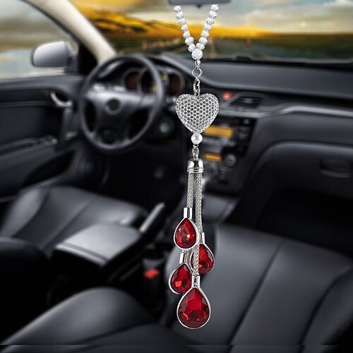 Bling Heart Diamond Car Accessories Crystal Car Rear View Mirror Charms Car Decoration Decor Lucky Hanging Interior Ornament Pendant 1PCS
Bling Heart Diamond Car Accessories Crystal Car Rear View Mirror Charms Car Decoration Decor Lucky Hanging Interior Ornament Pendant 1PCS