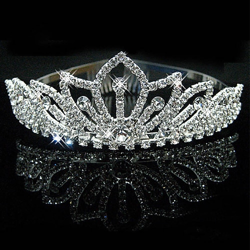 

Crown Tiaras Alloy Wedding Special Occasion Sweet With Acrylic Diamond Headpiece Headwear / Women's / Ivory / Round / Silver / #