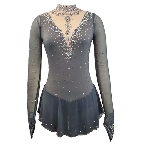 Figure Skating Dress Women's Girls' Ice Skating Dress Outfits Black Patchwork Spandex High Elasticity Training Competition Skating Wear Handmade Crystal / Rhinestone Long Sleeve Ice Skating Figure
Figure Skating Dress Women's Girls' Ice Skating Dress Outfits Black Patchwork Spandex High Elasticity Training Competition Skating Wear Handmade Crystal / Rhinestone Long Sleeve Ice Skating Figure