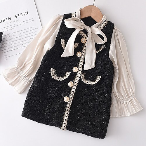 Kids Girls' Dress Plaid Above Knee Dress Daily Lace up Long Sleeve Cute Dress 2-6 Years Fall Black
Kids Girls' Dress Plaid Above Knee Dress Daily Lace up Long Sleeve Cute Dress 2-6 Years Fall Black