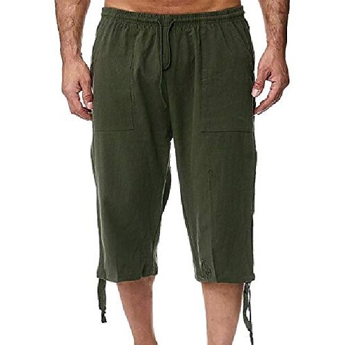 Men's Lightweight Capri Pants Loose Drawstring Cotton Shorts 3/4 Pants with Pockets (Green, X-Small)
Men's Lightweight Capri Pants Loose Drawstring Cotton Shorts 3/4 Pants with Pockets (Green, X-Small)