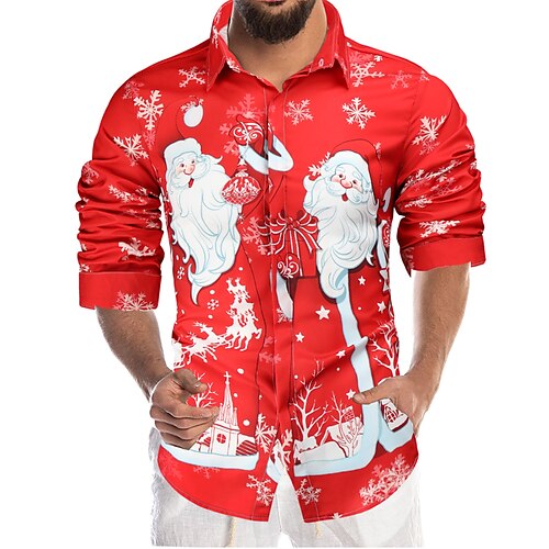 Men's Christmas Ugly Shirt Regular Fit Long Sleeve Lapel Geometric Polyester Red 2022
Men's Christmas Ugly Shirt Regular Fit Long Sleeve Lapel Geometric Polyester Red 2022