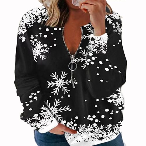 Women's Plus Size Christmas Tops Pullover Sweatshirt Hoodie Sweatshirt Snowflake Print Long Sleeve V Neck Streetwear Hoodie Weekend Cotton Blend Fall Winter Black
Women's Plus Size Christmas Tops Pullover Sweatshirt Hoodie Sweatshirt Snowflake Print Long Sleeve V Neck Streetwear Hoodie Weekend Cotton Blend Fall Winter Black