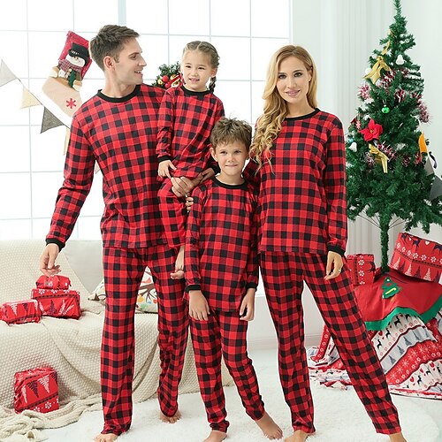 Christmas Pajamas Ugly Family Set Plaid Christmas Gifts Red Long Sleeve Mom Dad and Me Mom Dad and Me Active Matching Outfits Home Fall Spring Casual
Christmas Pajamas Ugly Family Set Plaid Christmas Gifts Red Long Sleeve Mom Dad and Me Mom Dad and Me Active Matching Outfits Home Fall Spring Casual
