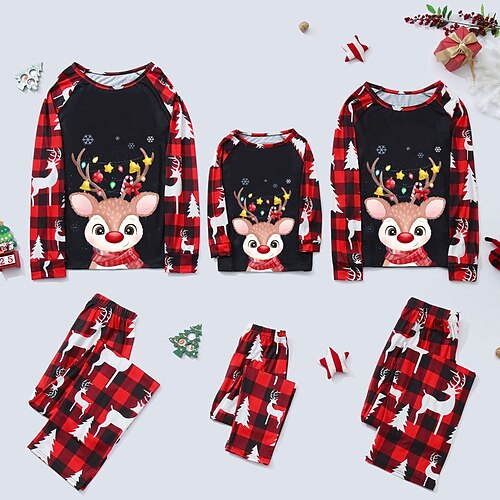 Christmas Pajamas Ugly Family Set Plaid Deer Christmas Pattern Home Red Long Sleeve Mom Dad and Me Mom Dad and Me Active Matching Outfits
Christmas Pajamas Ugly Family Set Plaid Deer Christmas Pattern Home Red Long Sleeve Mom Dad and Me Mom Dad and Me Active Matching Outfits