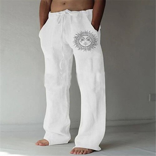 Men's Casual Trousers Lightweight Straight Pants Sweatpants With Pocket Drawstring Waist Sun Printing Pattern Full Length Pants Daily Micro-elastic Breathable Mid Waist White Black M L XL XXL 3XL
Men's Casual Trousers Lightweight Straight Pants Sweatpants With Pocket Drawstring Waist Sun Printing Pattern Full Length Pants Daily Micro-elastic Breathable Mid Waist White Black M L XL XXL 3XL