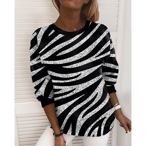 Women's Sweatshirt Pullover Active Streetwear Print Black Zebra Pattern Casual Round Neck Long Sleeve S M L XL XXL / 3D Print
Women's Sweatshirt Pullover Active Streetwear Print Black Zebra Pattern Casual Round Neck Long Sleeve S M L XL XXL / 3D Print
