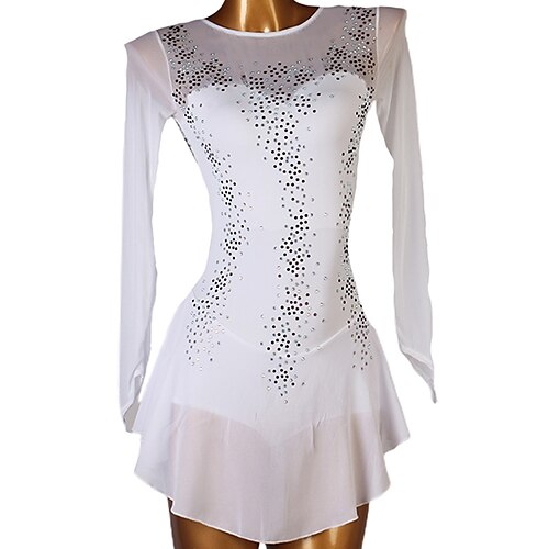 Figure Skating Dress Women's Girls' Ice Skating Dress Outfits White Patchwork Mesh Spandex High Elasticity Training Practice Professional Skating Wear Handmade Classic Crystal / Rhinestone Long Sleeve
Figure Skating Dress Women's Girls' Ice Skating Dress Outfits White Patchwork Mesh Spandex High Elasticity Training Practice Professional Skating Wear Handmade Classic Crystal / Rhinestone Long Sleeve