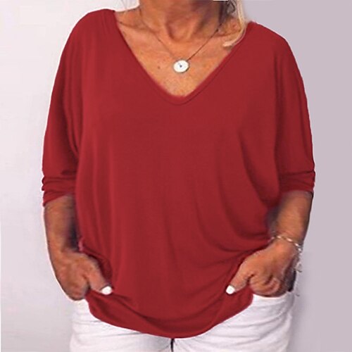 Mulheres Camisa Social Blusa Preto Branco Vinho Tecido Botão Manga 3/4 Diário Final de semana Básico Roupa de rua Casual Decote V Padrão Algodão Manga Morcego L
Mulheres Camisa Social Blusa Preto Branco Vinho Tecido Botão Manga 3/4 Diário Final de semana Básico Roupa de rua Casual Decote V Padrão Algodão Manga Morcego L