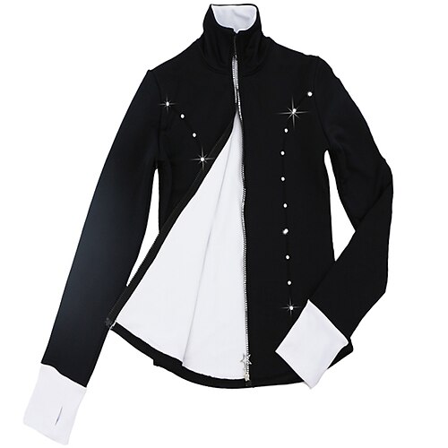 Figure Skating Fleece Jacket Women's Girls' Ice Skating Tracksuit Outfits Black Thumbhole Fleece Spandex High Elasticity Training Skating Wear Thermal Warm Handmade Crystal / Rhinestone Long Sleeve 
Figure Skating Fleece Jacket Women's Girls' Ice Skating Tracksuit Outfits Black Thumbhole Fleece Spandex High Elasticity Training Skating Wear Thermal Warm Handmade Crystal / Rhinestone Long Sleeve