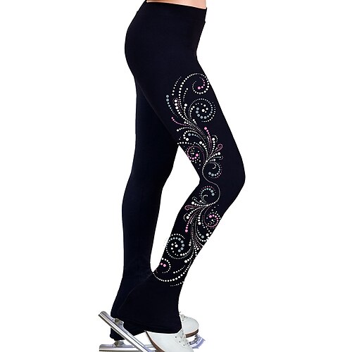 Figure Skating Pants Women's Girls' Ice Skating Tights Leggings Outfits Black Flower Fleece Spandex High Elasticity Training Practice Competition Skating Wear Thermal Warm Handmade Crystal
Figure Skating Pants Women's Girls' Ice Skating Tights Leggings Outfits Black Flower Fleece Spandex High Elasticity Training Practice Competition Skating Wear Thermal Warm Handmade Crystal
