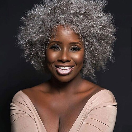Parrucche sintetiche Afro crespo Parte laterale Parrucca Corto Grigio argento Capelli sintetici Per donna Soffice Feste Facile da trasportare Nero / Da tutti i giorni / Festa / Serata / Giornaliero
Parrucche sintetiche Afro crespo Parte laterale Parrucca Corto Grigio argento Capelli sintetici Per donna Soffice Feste Facile da trasportare Nero / Da tutti i giorni / Festa / Serata / Giornaliero