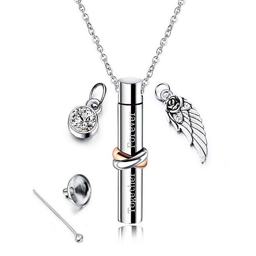 together forever commemorative family pet urn pendant fashion cylindrical design titanium steel necklace
together forever commemorative family pet urn pendant fashion cylindrical design titanium steel necklace