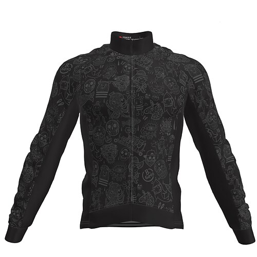 21Grams Men's Cycling Jersey Long Sleeve Bike Top with 3 Rear Pockets Mountain Bike MTB Road Bike Cycling Breathable Quick Dry Moisture Wicking Reflective Strips Black Cartoon Skull Polyester Spandex
21Grams Men's Cycling Jersey Long Sleeve Bike Top with 3 Rear Pockets Mountain Bike MTB Road Bike Cycling Breathable Quick Dry Moisture Wicking Reflective Strips Black Cartoon Skull Polyester Spandex