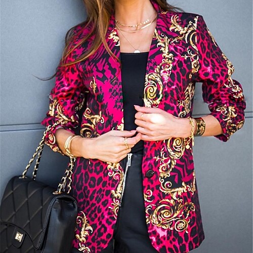 Women's Blazer Warm Breathable Outdoor Work Street Daily Pocket Print Turndown Elegant Baroque Leopard Regular Fit Outerwear Long Sleeve Winter Fall Green Blue Red S M L XL XXL
Women's Blazer Warm Breathable Outdoor Work Street Daily Pocket Print Turndown Elegant Baroque Leopard Regular Fit Outerwear Long Sleeve Winter Fall Green Blue Red S M L XL XXL