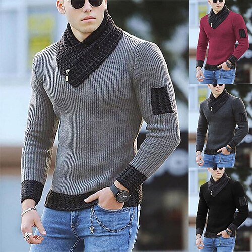 Men's Pullover Knit Knitted Color Block Turtleneck Ethnic Style Daily Clothing Apparel Spring Fall Black Gray S M L / Long Sleeve / Long Sleeve / Loose Fit
Men's Pullover Knit Knitted Color Block Turtleneck Ethnic Style Daily Clothing Apparel Spring Fall Black Gray S M L / Long Sleeve / Long Sleeve / Loose Fit