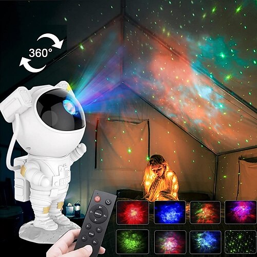 

астронавт галактика звездное небо проектор с дистанционным управлением таймером регулируемый дизайн на 360 ° usb лампа ночное освещение 8 режимов освещения для спальни кабинет и игровая комната