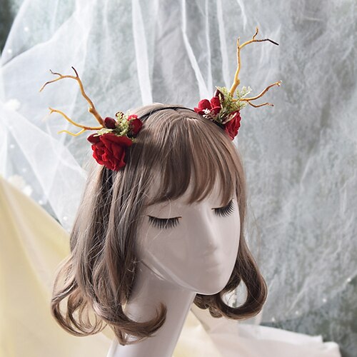 Flower Style Cute Fabric Headpiece with Flower 1 PC Christmas / Party / Evening Headpiece
Flower Style Cute Fabric Headpiece with Flower 1 PC Christmas / Party / Evening Headpiece