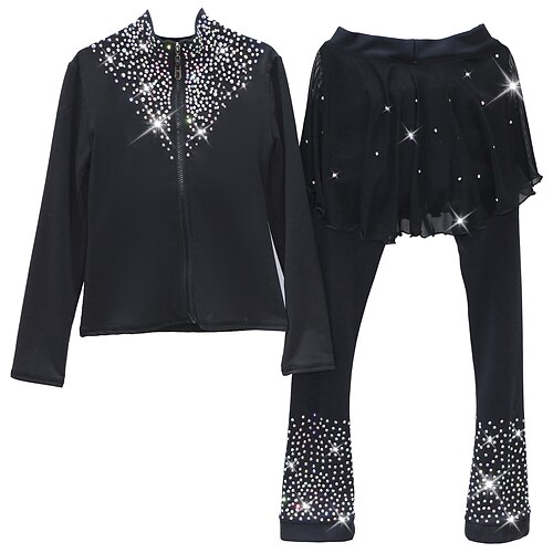 Figure Skating Jacket with Pants Women's Girls' Ice Skating Pants / Trousers Leggings Outfits White Black Purple Glitter Fleece Spandex High Elasticity Training Practice Professional Skating Wear
Figure Skating Jacket with Pants Women's Girls' Ice Skating Pants / Trousers Leggings Outfits White Black Purple Glitter Fleece Spandex High Elasticity Training Practice Professional Skating Wear