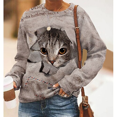 Women's Sweatshirt Pullover Active Streetwear 3D Print Print Brown Cat 3D Casual Round Neck Long Sleeve S M L XL XXL
Women's Sweatshirt Pullover Active Streetwear 3D Print Print Brown Cat 3D Casual Round Neck Long Sleeve S M L XL XXL