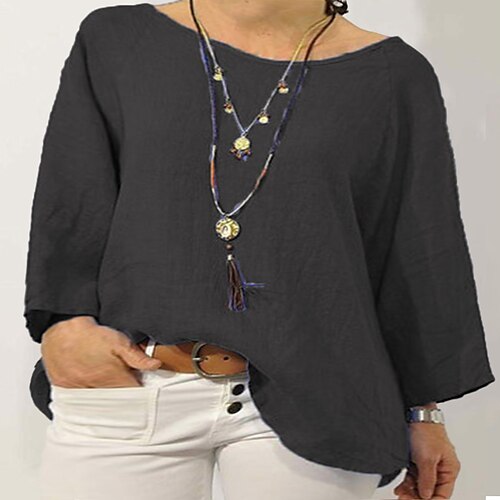 Women's Plus Size Tops Blouse Shirt Plain Long Sleeve Crew Neck Basic Casual Daily Weekend Cotton Winter Fall Green Black
Women's Plus Size Tops Blouse Shirt Plain Long Sleeve Crew Neck Basic Casual Daily Weekend Cotton Winter Fall Green Black