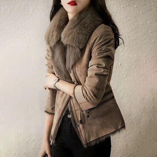 Women's Jacket Casual Jacket Outdoor Daily Going out Fall Winter Short Coat Regular Fit Warm Breathable Elegant Casual Jacket Long Sleeve Solid Color Fur Trim Pocket Khaki
Women's Jacket Casual Jacket Outdoor Daily Going out Fall Winter Short Coat Regular Fit Warm Breathable Elegant Casual Jacket Long Sleeve Solid Color Fur Trim Pocket Khaki