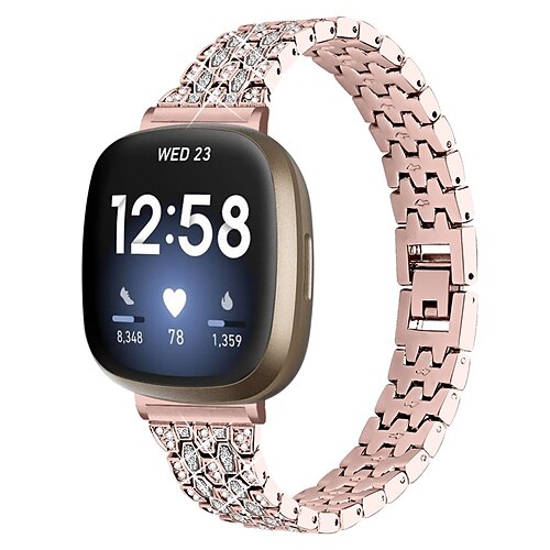 1 pcs Smart Watch Band for Fitbit Versa 3 / Sense Stainless Steel Smartwatch Strap Bling Diamond Jewelry Bracelet Replacement Wristband
1 pcs Smart Watch Band for Fitbit Versa 3 / Sense Stainless Steel Smartwatch Strap Bling Diamond Jewelry Bracelet Replacement Wristband