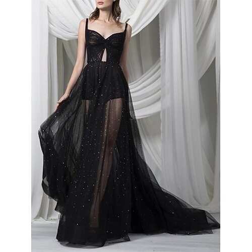 A-Line Evening Dresses Glittering Dress Prom Court Train Sleeveless Sweetheart Neckline Tulle with Sequin 2022 / Formal Evening
A-Line Evening Dresses Glittering Dress Prom Court Train Sleeveless Sweetheart Neckline Tulle with Sequin 2022 / Formal Evening