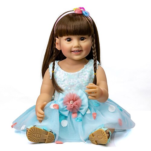 

22 inch Reborn Toddler Doll Doll Baby Girl Reborn Baby Doll lifelike Gift Lovely Full Body Silicone Silica Gel with Clothes and Accessories for Girls' Birthday and Festival Gifts / Festive