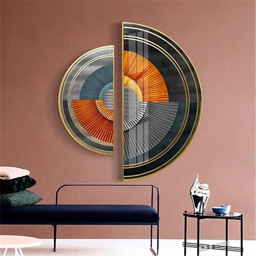 Two Irregular Semicircular Panels Wall Art Geometric Pattern Painting Artwork Home Decoration Stretch Frame Ready to Hang
Two Irregular Semicircular Panels Wall Art Geometric Pattern Painting Artwork Home Decoration Stretch Frame Ready to Hang