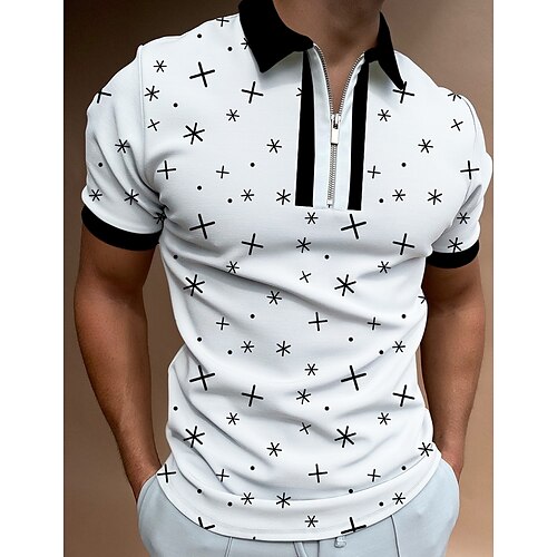 Men's Collar Polo Shirt Golf Shirt Geometry Collar White Outdoor Street Short Sleeve Zipper Print Clothing Apparel Fashion Sportswear Casual Breathable / Summer / Summer
Men's Collar Polo Shirt Golf Shirt Geometry Collar White Outdoor Street Short Sleeve Zipper Print Clothing Apparel Fashion Sportswear Casual Breathable / Summer / Summer