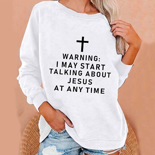 Women's Sweatshirt Pullover Basic Sportswear Casual Print White Gray Slogan Casual Round Neck Long Sleeve S M L XL XXL / Winter
Women's Sweatshirt Pullover Basic Sportswear Casual Print White Gray Slogan Casual Round Neck Long Sleeve S M L XL XXL / Winter