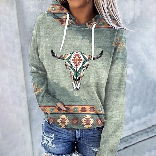 Women's Hoodie Sweatshirt Pullover Streetwear Ethnic Front Pocket Print Green Geometric Cow Casual Hooded Long Sleeve S M L XL XXL / 3D Print
Women's Hoodie Sweatshirt Pullover Streetwear Ethnic Front Pocket Print Green Geometric Cow Casual Hooded Long Sleeve S M L XL XXL / 3D Print
